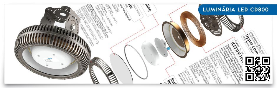 Luminária LED CD800, CD1500, CD3000, CD4000 Industrial Pública.