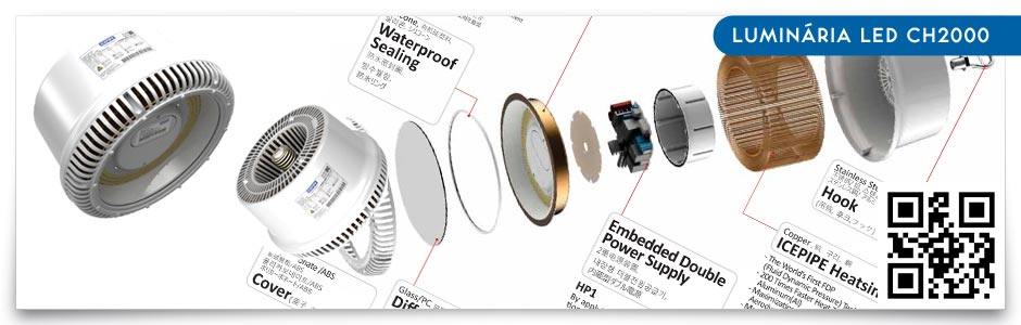 CH2000 - Luminária LED CR2000/CH2000 Industrial, Pública, Estacionamentos